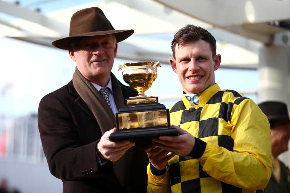 Dual Gold Cup-winning Paul Townend (right) should be fit again to ride for trainer Willie Mullins next weekend