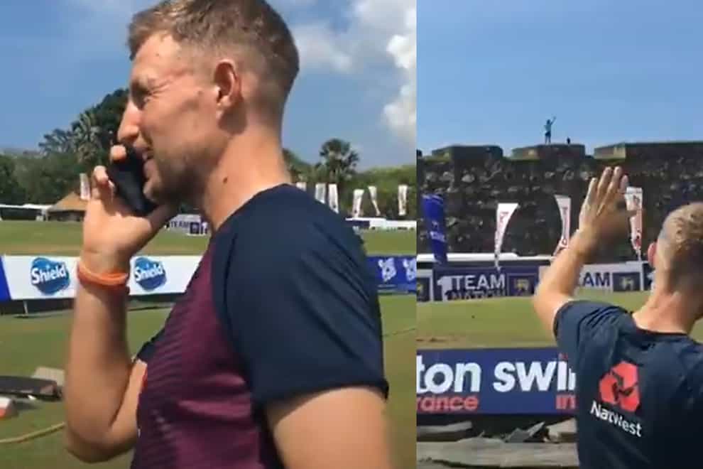Joe Root shares a phone call with England fan Rob Lewis, who waited 10 months in Sri Lanka for the team to arrive