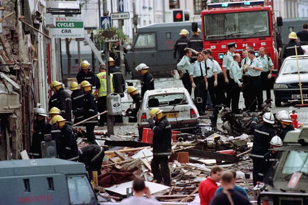 The scene after the Omagh bomb in August 1998