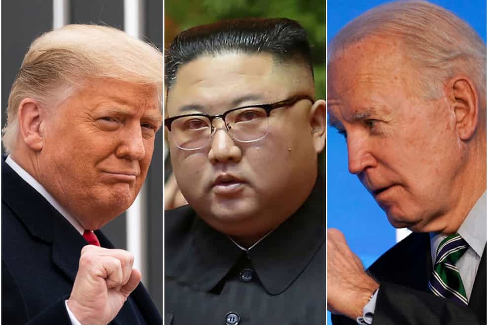 Donald Trump, Kim Jong Un and Joe Biden (Alex Brandon/North Korea/Matt Slocum/AP)