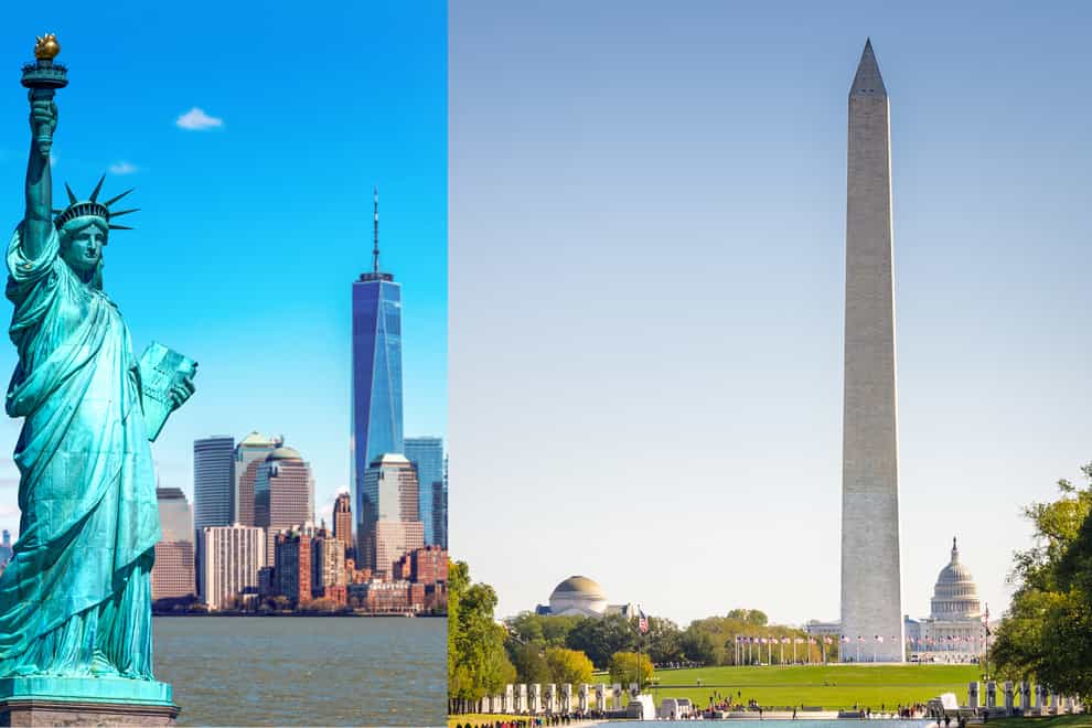 New York City and Washington DC skylines