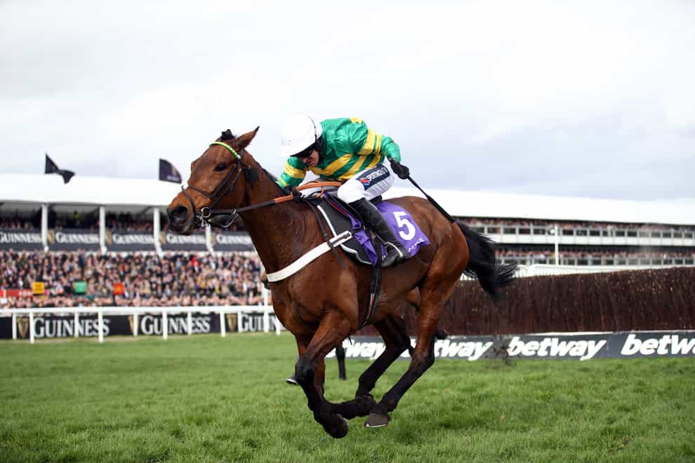 Champ and Barry Geraghty on their way to a dramatic Cheltenham Festival victory