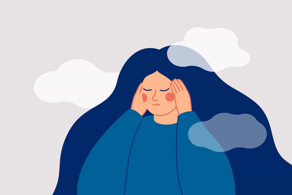 illustration of stressed woman