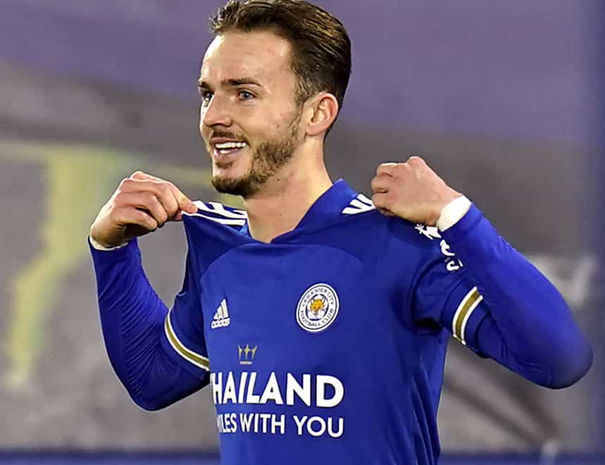 Leicester City’s James Maddison has scored eight goals this season