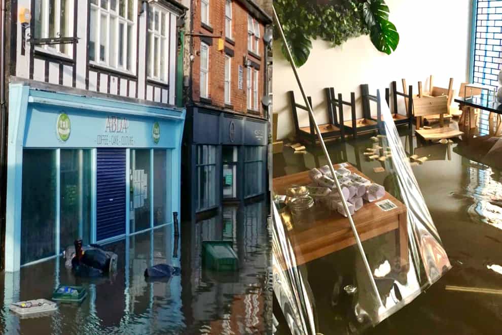 Northwich Coffee Shop Abda's was hit by flooding