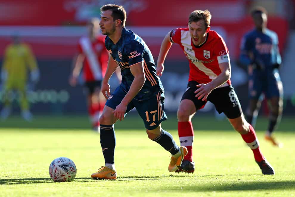 Southampton's James Ward-Prowse (right), pictured challenging Arsenal’s Cedric Soares, has urged his team-mates to grab their chance for FA Cup glory this season.
