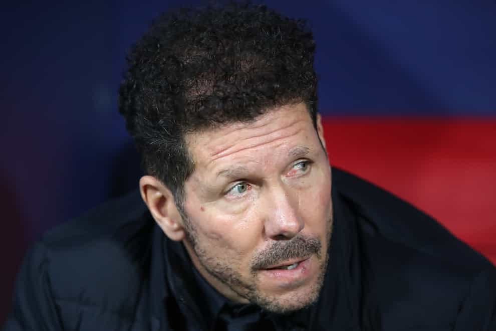 Atletico Madrid boss Diego Simeone in the dugout