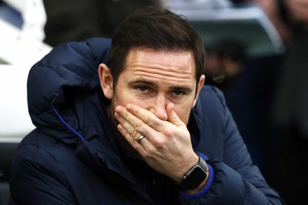 Frank Lampard covers his mouth with his hand