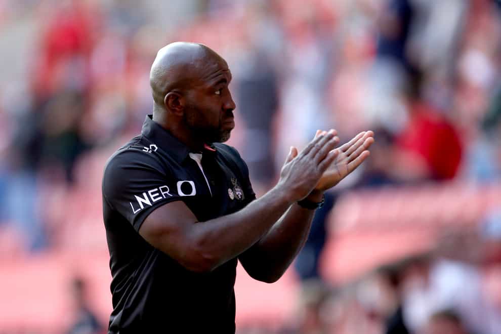 Doncaster manager Darren Moore on the touchline