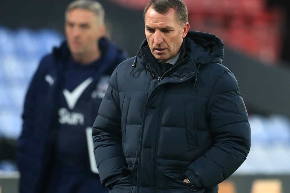 Leicester manager Brendan Rodgers looks unhappy