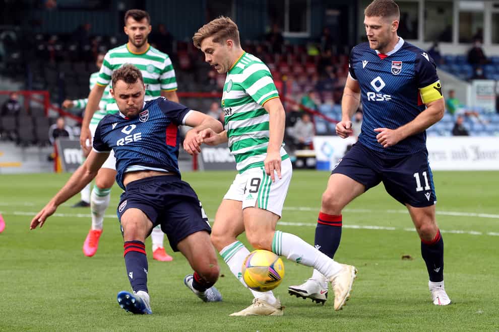 Connor Randall (left) in action for Ross County