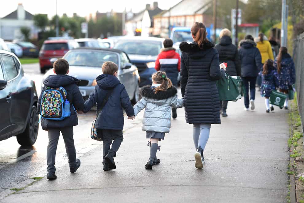 Pupils walk to school