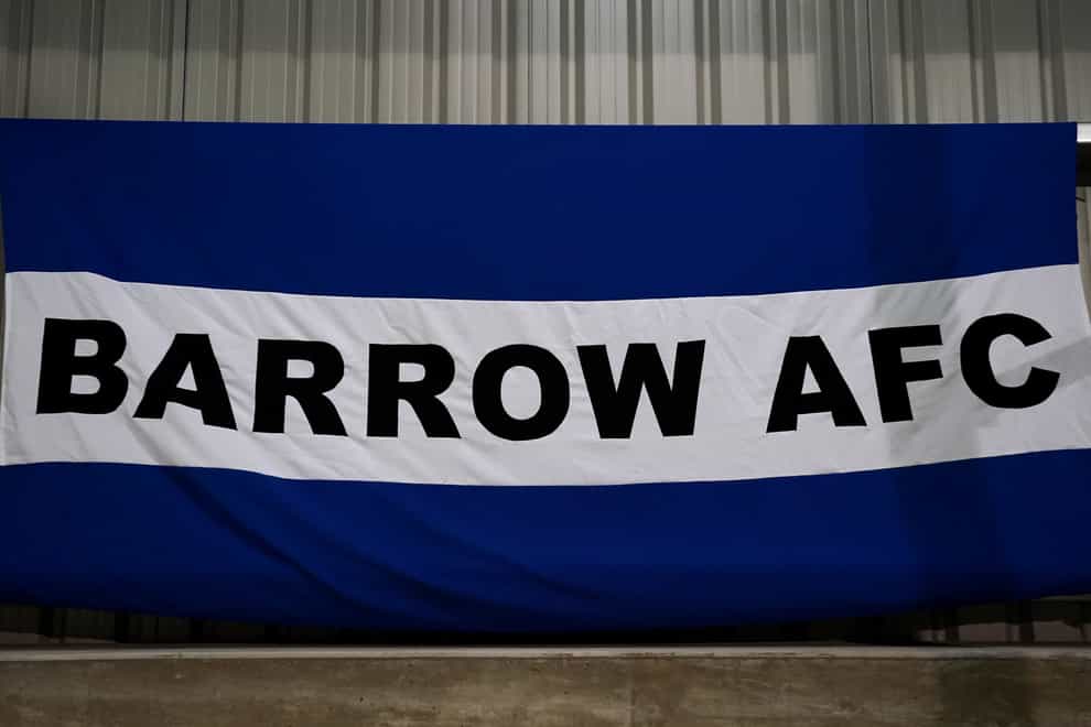 A Barrow flag at the club's Holker Street ground