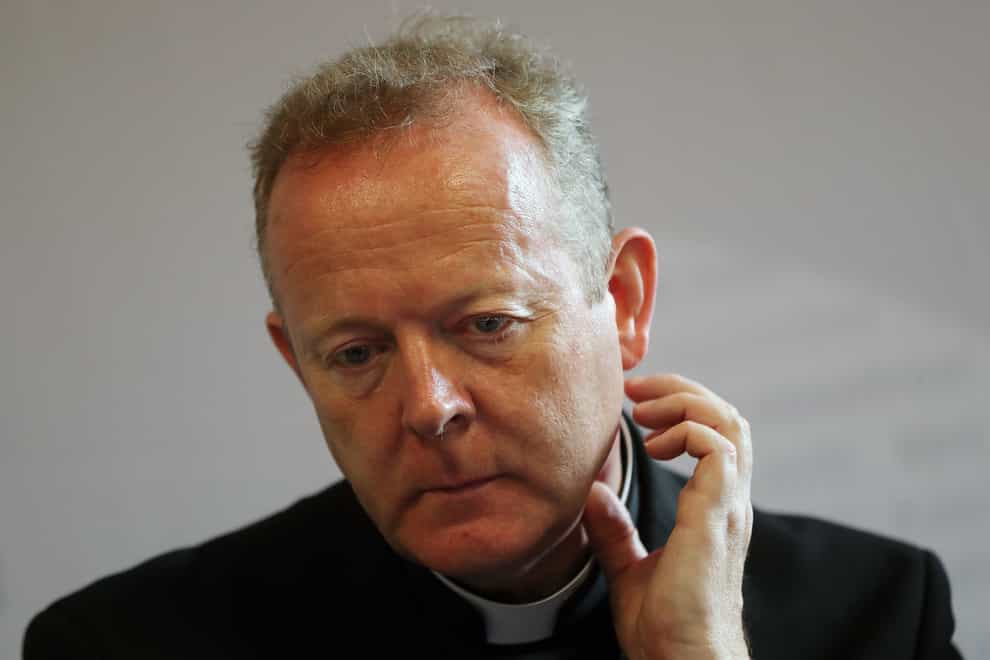 Archbishop Eamon Martin speaking to the media at the World Meeting of Families in Dublin