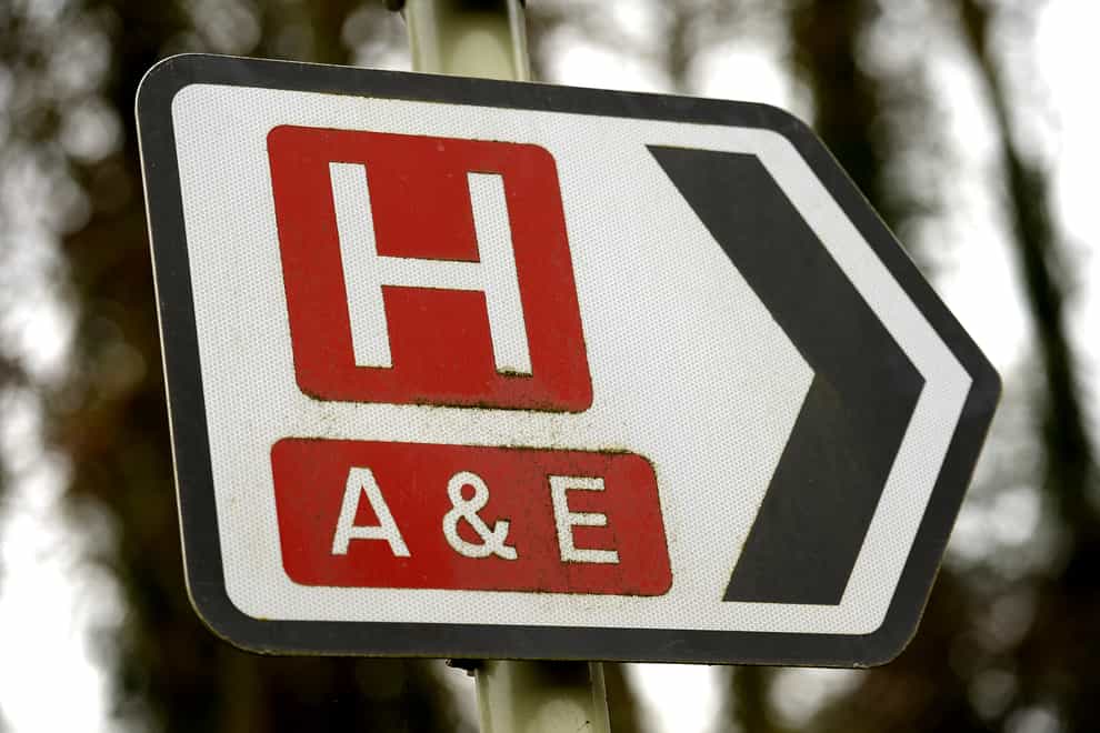 A Hospital and A&E road sign