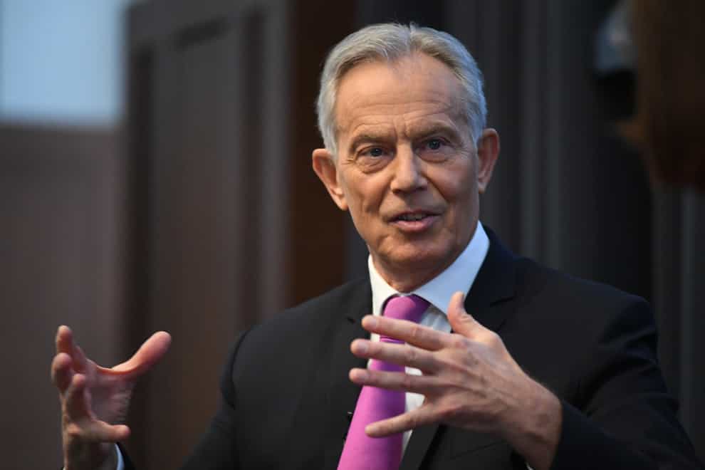 Former prime minister Tony Blair during a speech