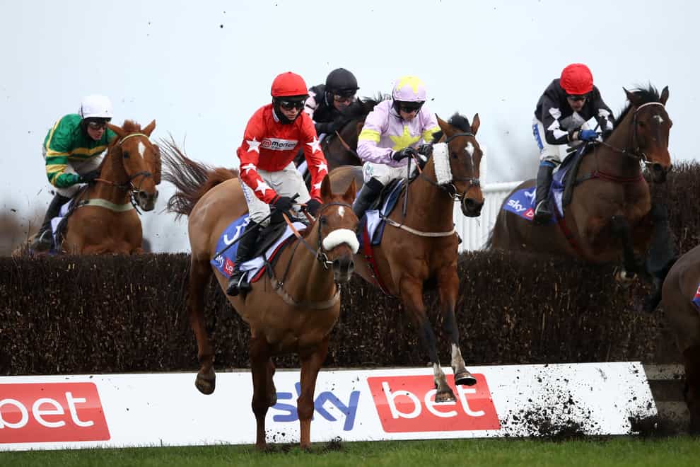 Takingrisks (centre) on his way to victory at Doncaster