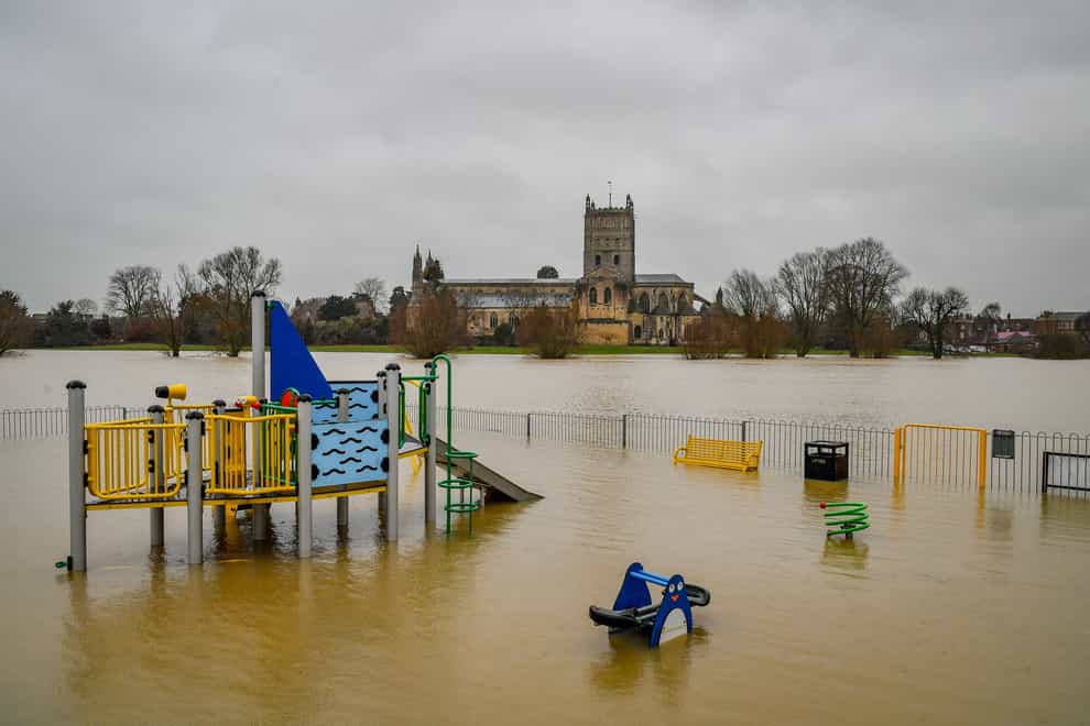 A flooded playground