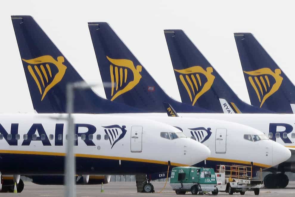 Ryanair jets lined up
