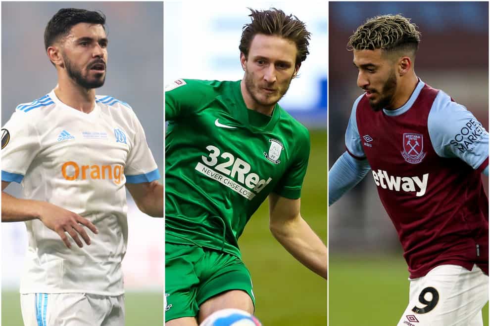 Morgan Sanson, Ben Davies and Said Benrahma have all completed moves during the January transfer window. (Nick Potts/PA/Barrington Coombs/PA/Nigel French/PA)