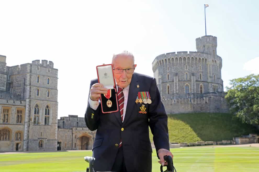 Captain Sir Thomas Moore receives his knighthood
