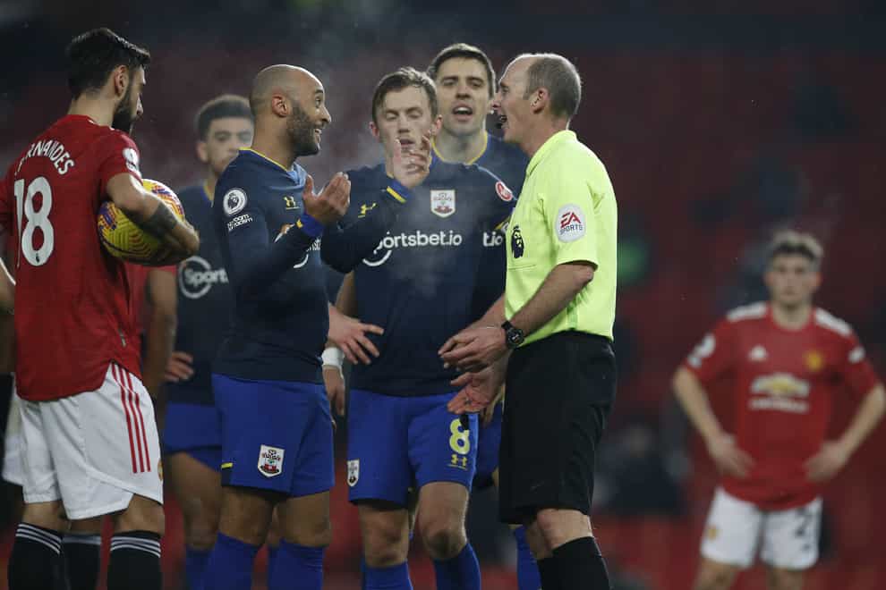 Mike Dean awarded a late penalty at Old Trafford on Tuesday