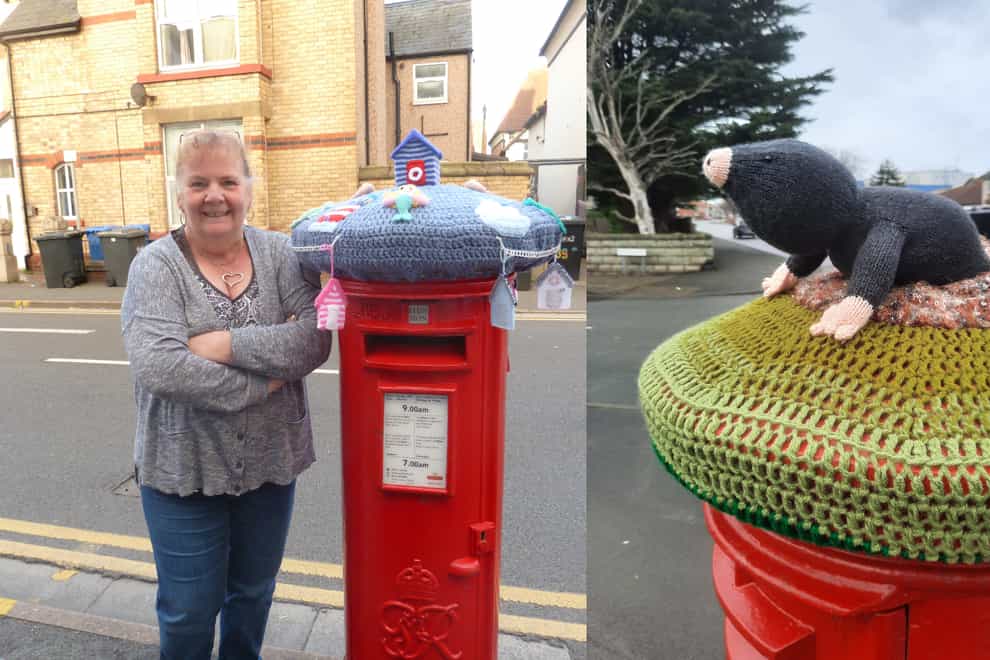 Ruth Williamson and one of her topped post boxes