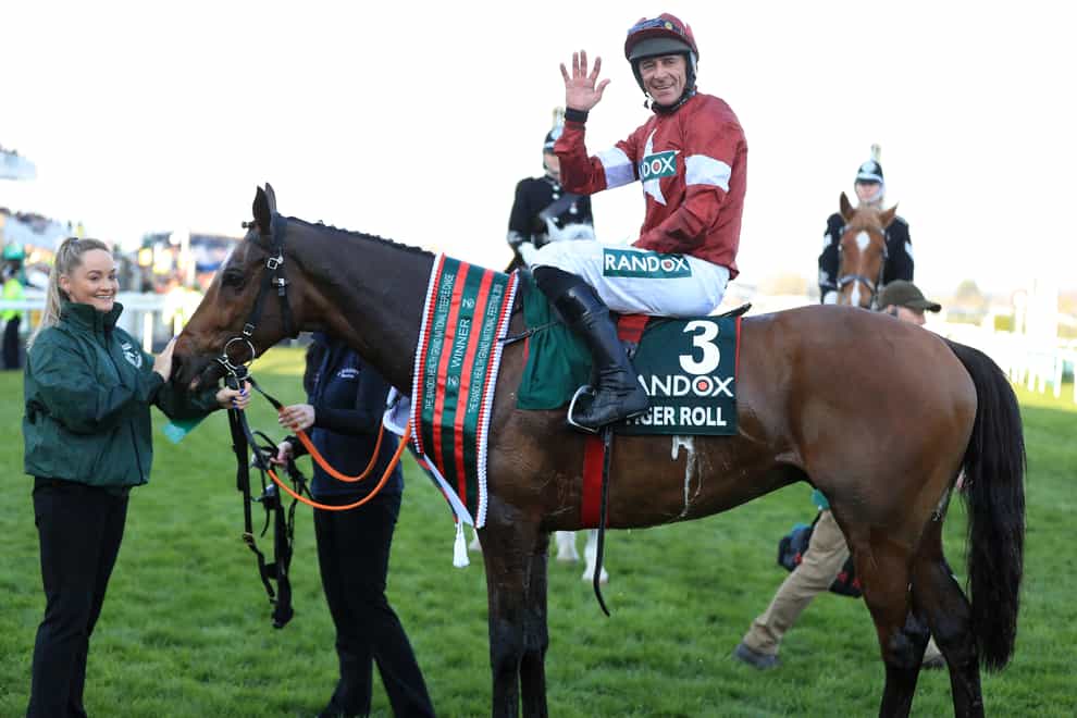 Tiger Roll and Davy Russell after their second Grand National win