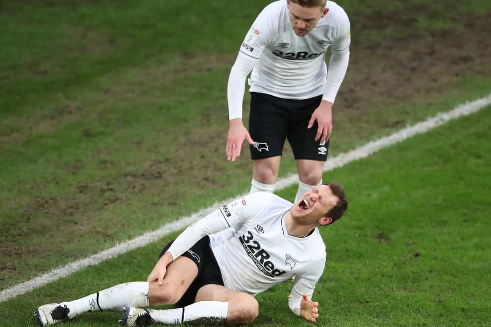 Derby defender Krystian Bielik will miss the rest of the season with ACL knee damage