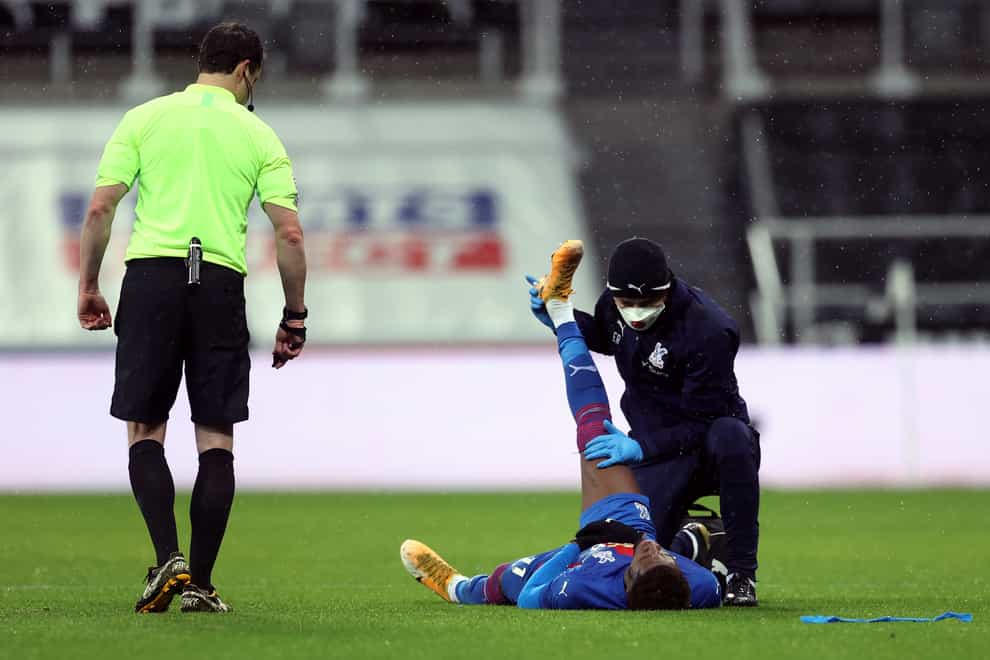 Wilfried Zaha sustained a hamstring injury in Crystal Palace's 2-1 win at Newcastle