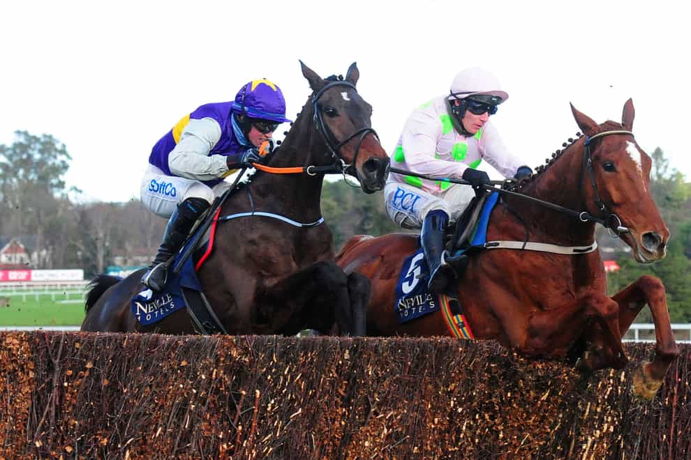 Monkfish (right) and Latest Exhibition in action at Leopardstown in December