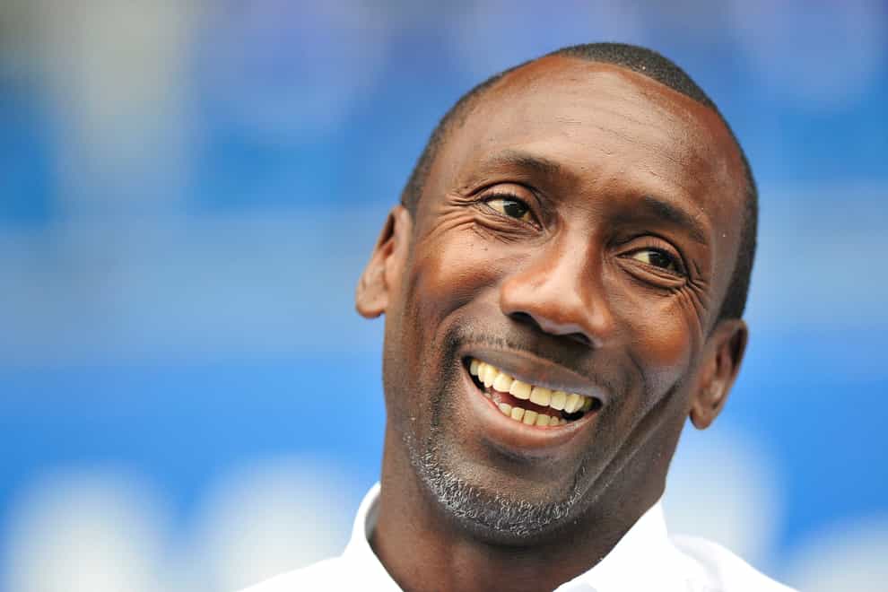 Jimmy Floyd Hasselbaink was all smiles after Burton's win