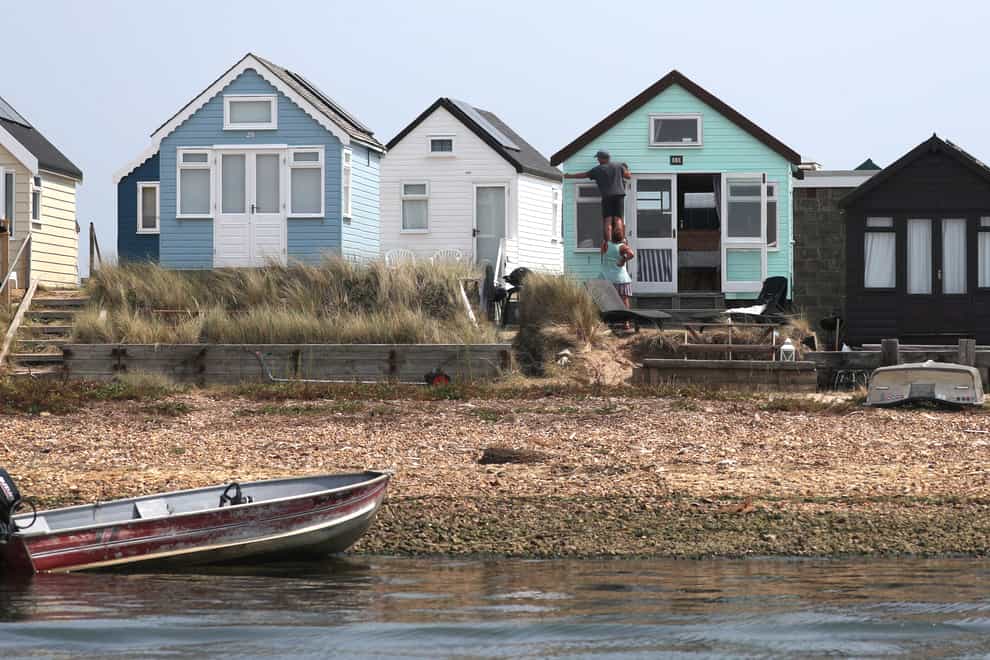 Beach huts at Hengistbury Head in Dorset