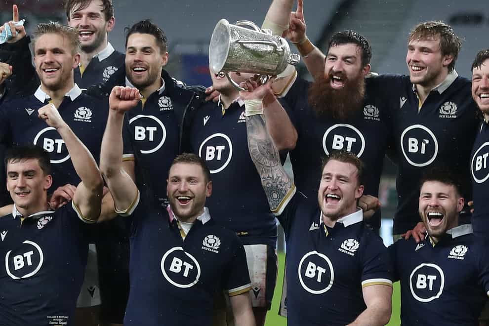 The victorious Scotland rugby team