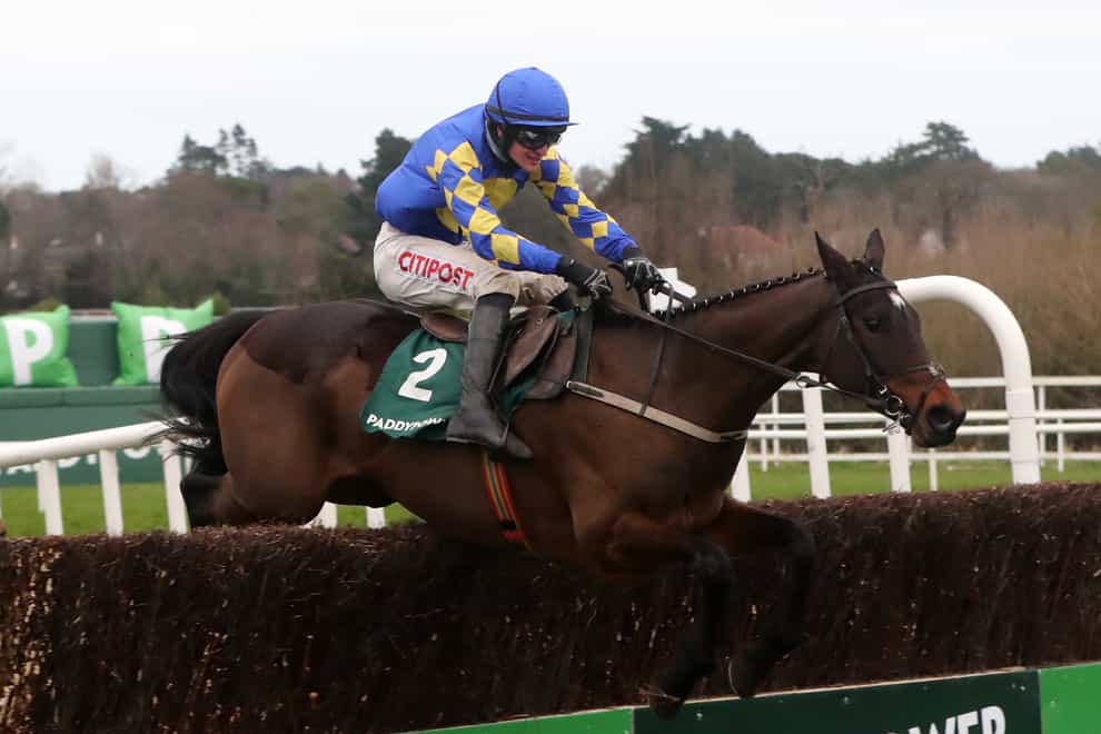 Kemboy jumps the last at Leopardstown