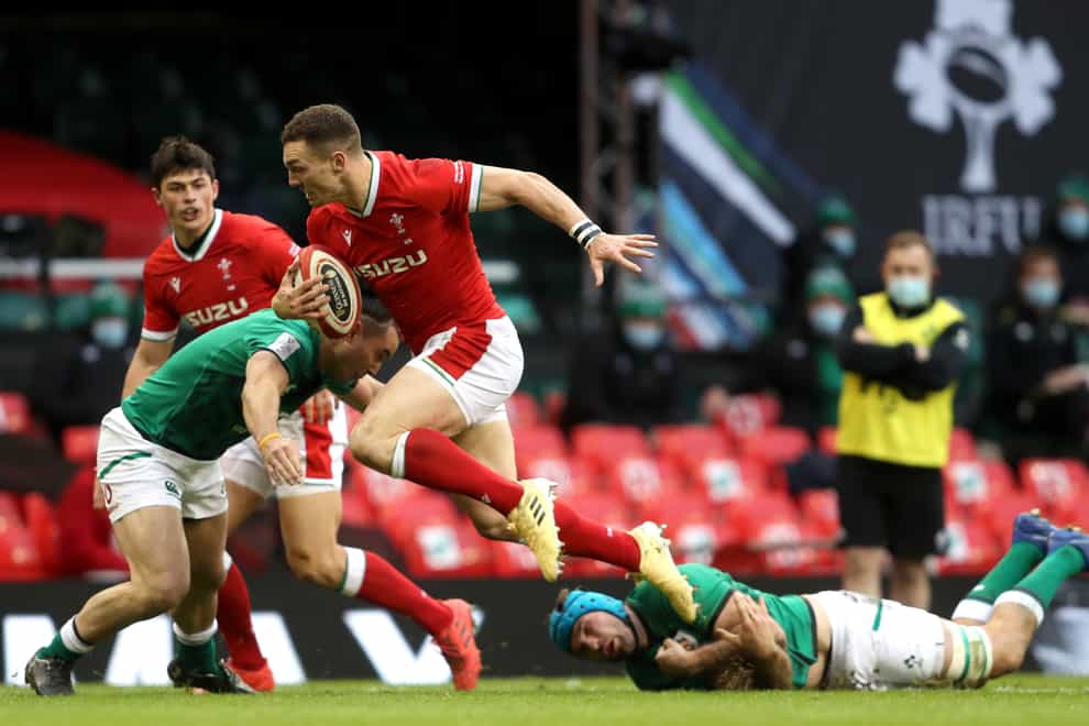 Wales’ George North gets away from Ireland’s Tadhg Beirne