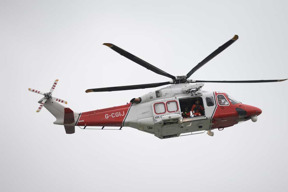 A Coastguard helicopter (Andrew Matthews/PA)