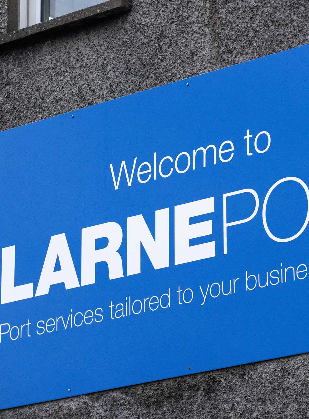 A sign for Larne Port