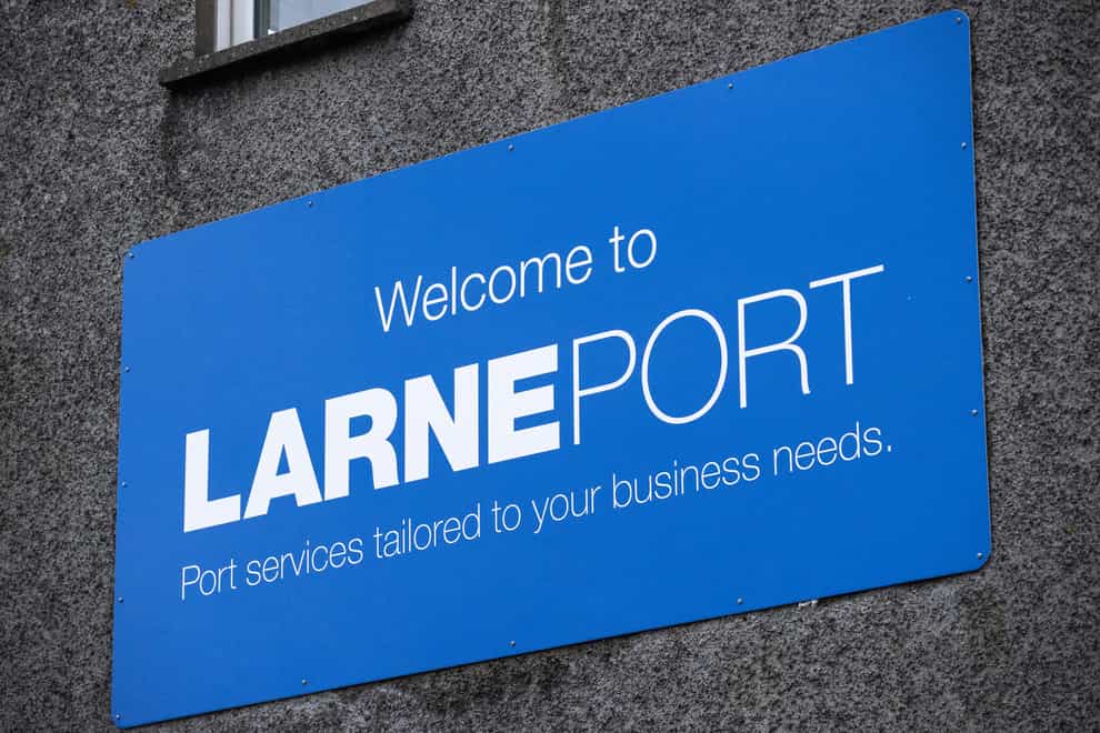 A sign for Larne Port