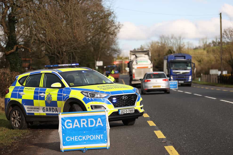 A Garda checkpoint on the Irish border between Emyvale and Aughnacloy