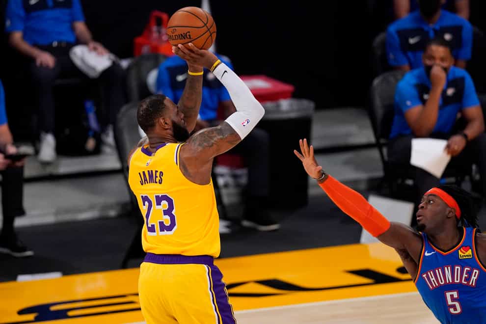 Los Angeles Lakers forward LeBron James recorded a triple-double