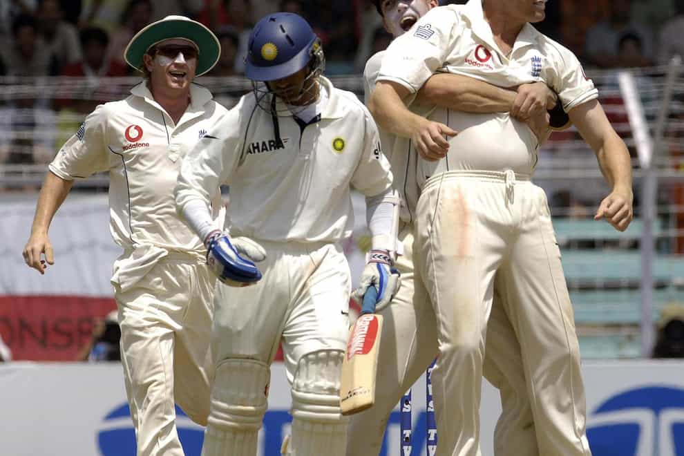 Andrew Flintoff's England secured a 212-run win in the final Test in Mumbai in March 2006 to draw the series 1-1 (Rebecca Naden/PA)