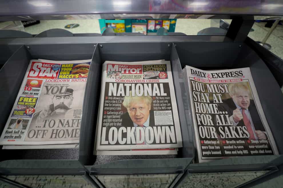 Newspapers in a shop