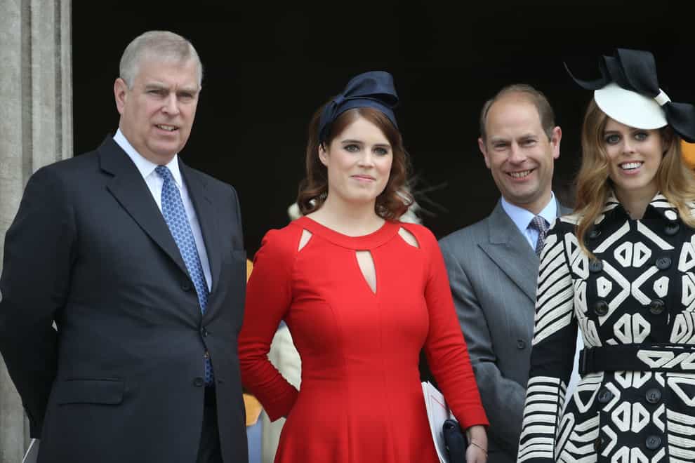 The Duke of York, Princess Eugenie, the Earl of Wessex and Princess Beatrice