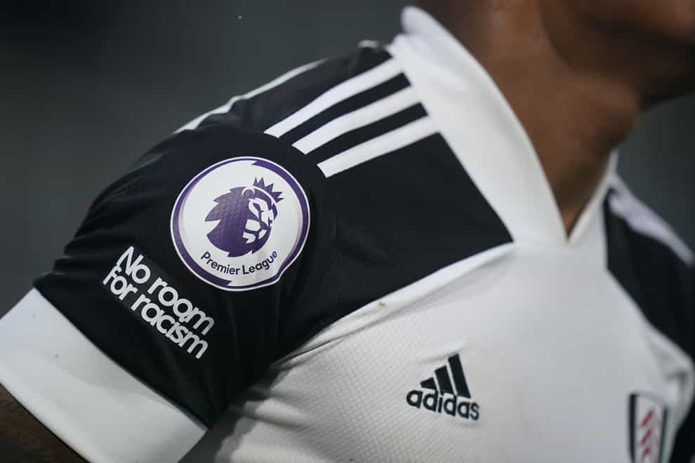 The Premier League badge on the sleeve of Fulham’s Ivan Cavaleiro