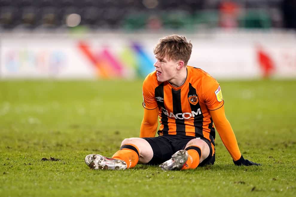 Hull's Keane Lewis-Potter reacts to a missed chance