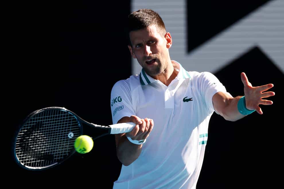 Novak Djokovic battled through in four sets