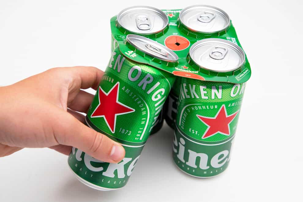 Heineken cardboard beer grips