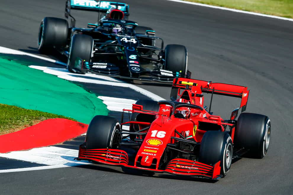 Formula One cars in action