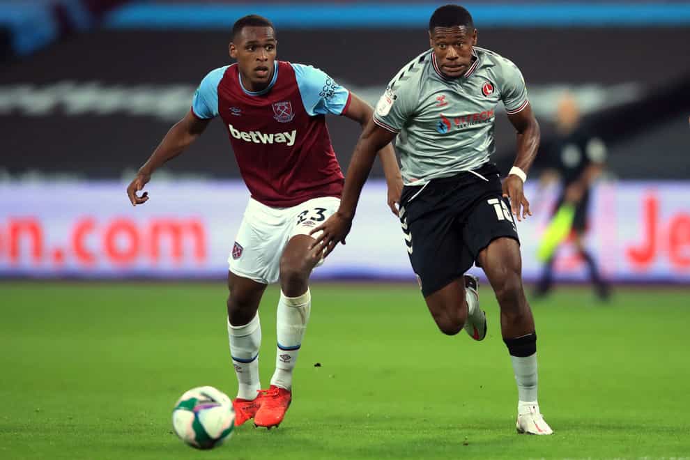 Issa Diop (left) in action
